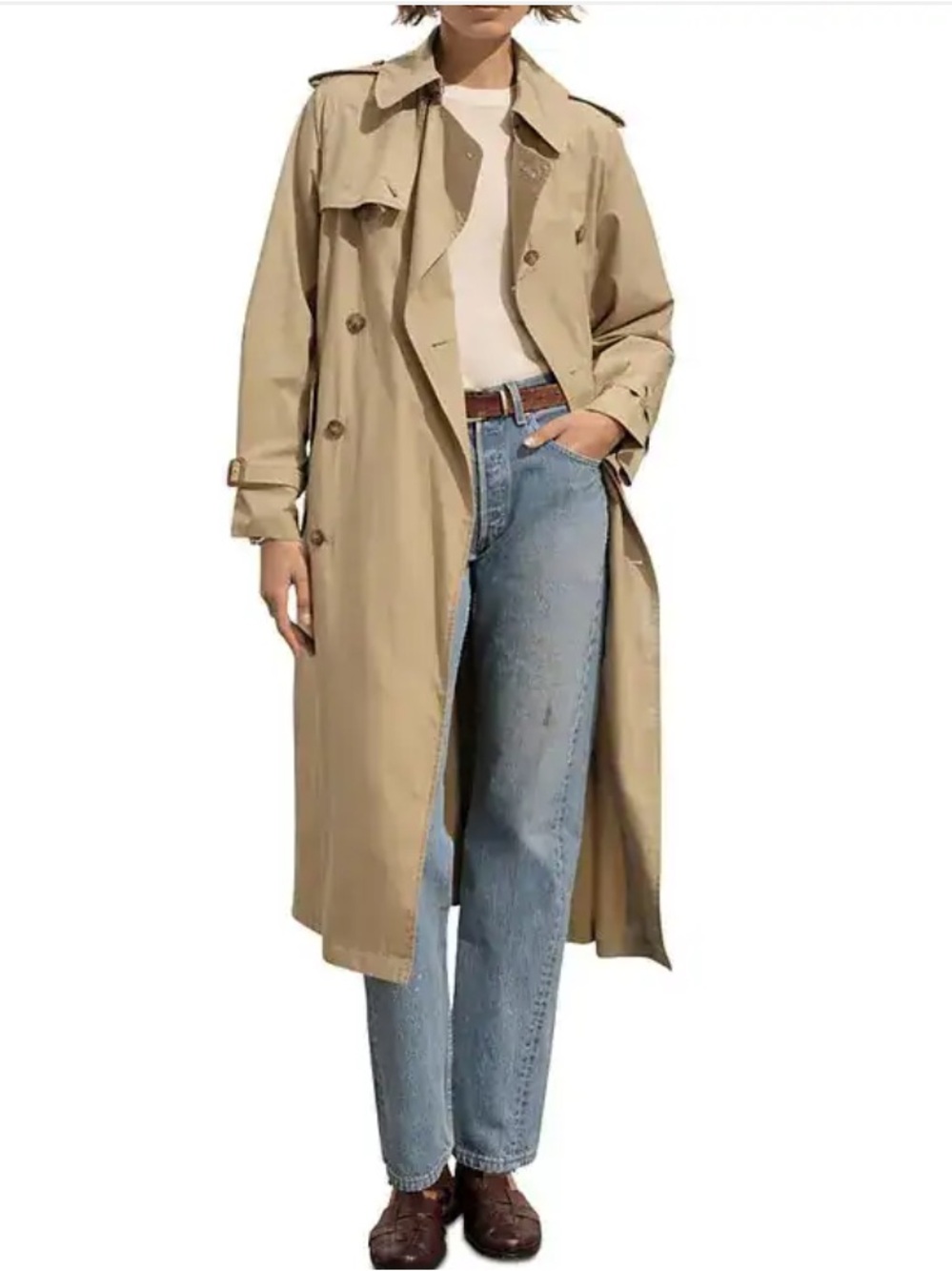 Buck Mason Paperweight Trench Coat Tan Size XS